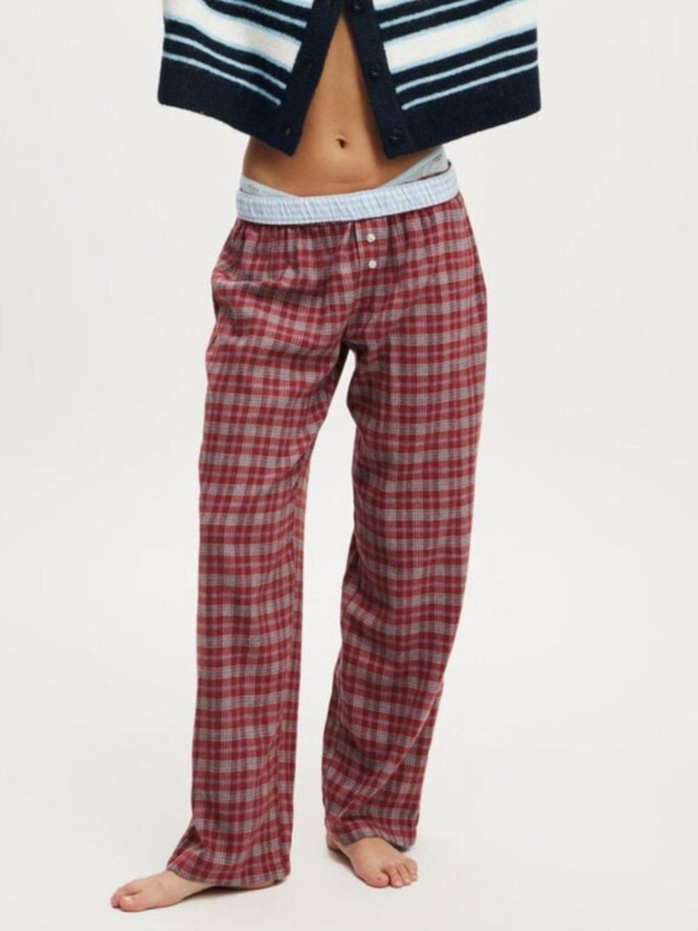 Cotton On Flannel Wide Leg Pant Size S